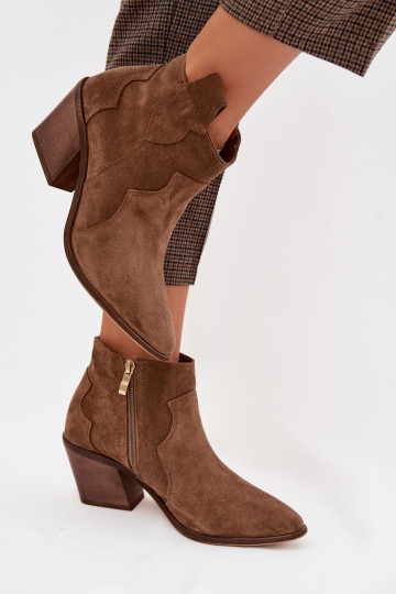 botas estilo vaqueroActivadoturalnego de gamuzau Zazoo 3153 de color caqui