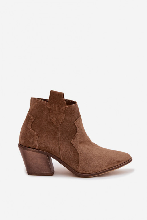 botas estilo vaqueroActivadoturalnego de gamuzau Zazoo 3153 de color caqui