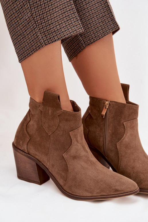 botas estilo vaqueroActivadoturalnego de gamuzau Zazoo 3153 de color caqui