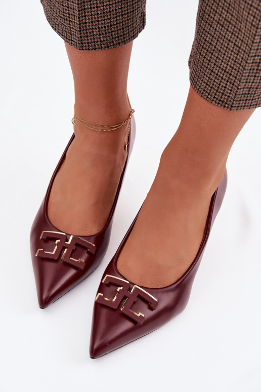 zapatos de tacón alto Zapatos con adornos Eko Piel borgoña Fivara