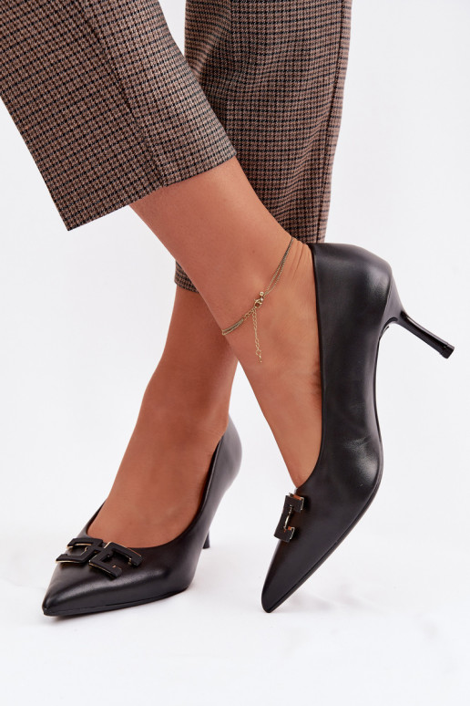 zapatos de tacón alto Zapatos con adornos Eko Piel de color negro Fivara