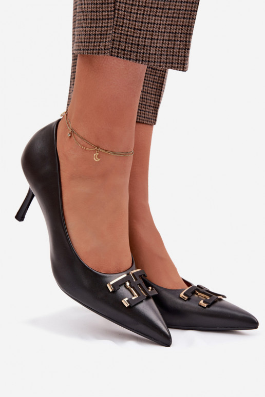 zapatos de tacón alto Zapatos con adornos Eko Piel de color negro Fivara