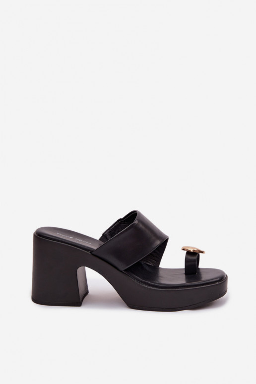 zapatillas de mujer Activado SłupkoAym Obcasie Ze color doradom Detalem de color negro Sinora