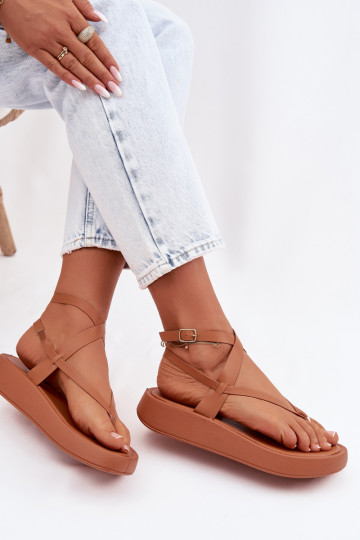 Sandalias marrones para mujer con plataforma Gelira