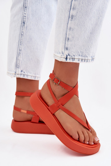 Sandalias naranjas para mujer con plataforma Gelira