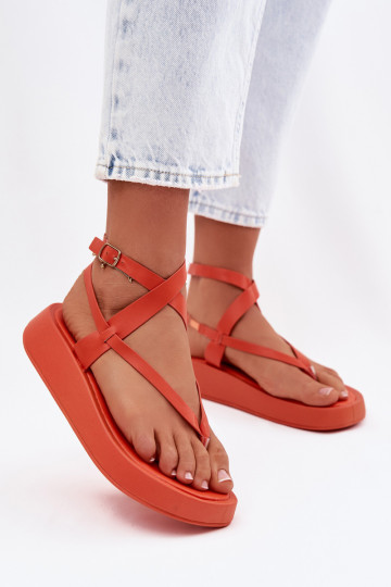 Sandalias naranjas para mujer con plataforma Gelira 2