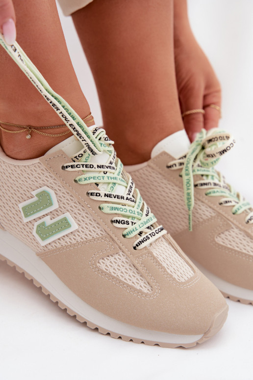 Zapatillas modelo zapatos. Femenino Con decoraciones atándosem beige Henira