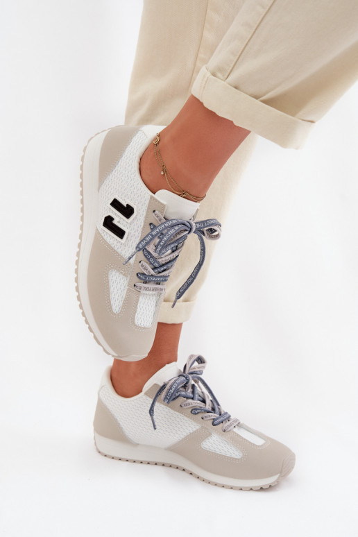 Zapatillas modelo zapatos. Femenino Con decoraciones atándosem color gris Henira