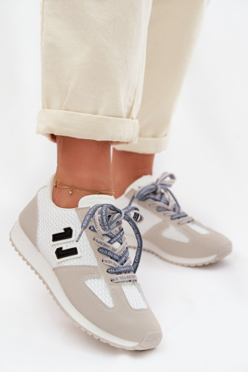 Zapatillas deportivas de mujer con cordones decorativos color gris Henira 2