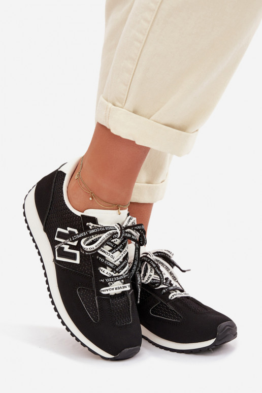 Zapatillas modelo zapatos. Femenino Con decoraciones atándosem de color negro Henira