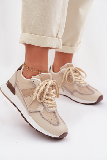 Zapatillas deportivas de mujer de cuero sintético color arena Kelira 2