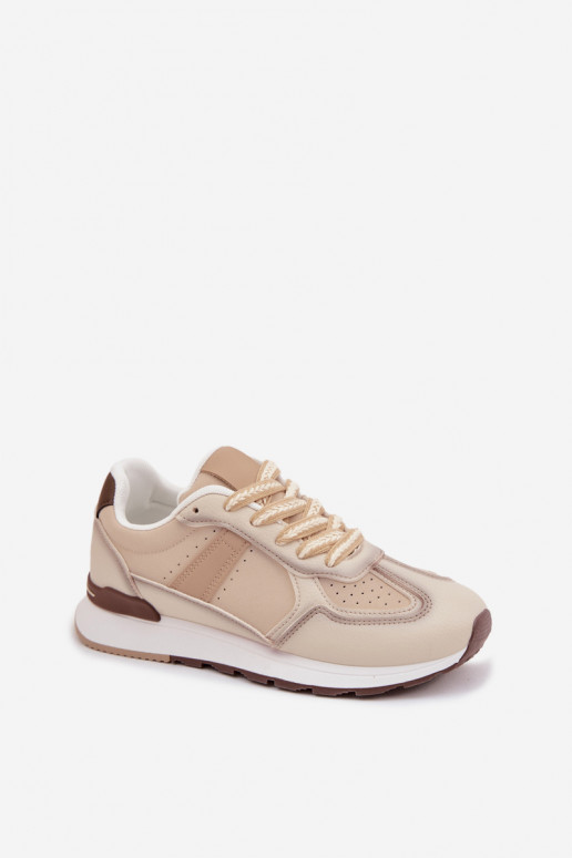 Zapatillas modelo zapatos. Femenino de cuero ecológico beige Kelira