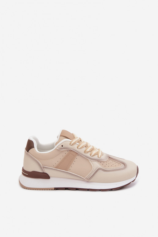 Zapatillas modelo zapatos. Femenino de cuero ecológico beige Kelira