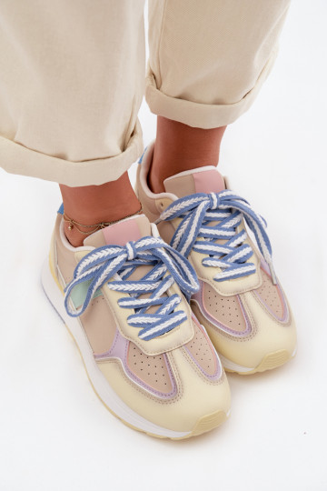 Zapatillas deportivas de mujer de cuero sintético color amarillo Kelira