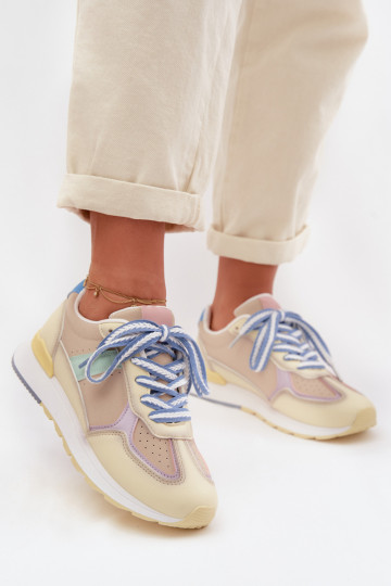 Zapatillas deportivas de mujer de cuero sintético color amarillo Kelira 2