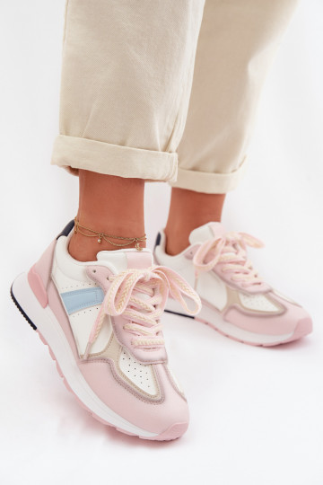 Zapatillas deportivas de mujer de cuero sintético color rosa Kelira