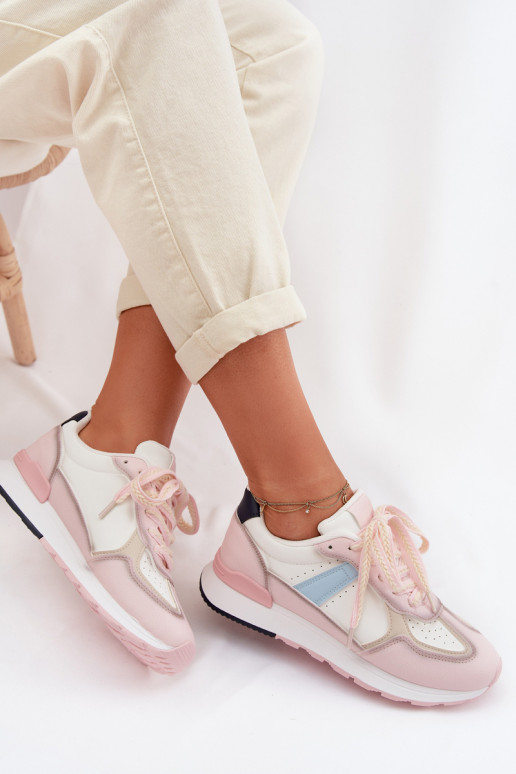 Zapatillas modelo zapatos. Femenino de cuero ecológico color rosa Kelira