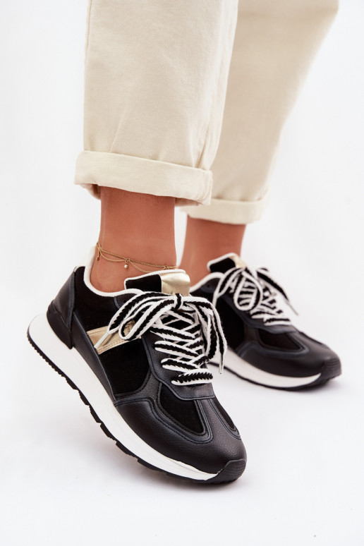 Zapatillas modelo zapatos. Femenino de cuero ecológico de color negro Kelira