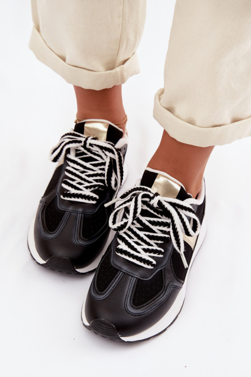 Zapatillas modelo zapatos. Femenino de cuero ecológico de color negro Kelira