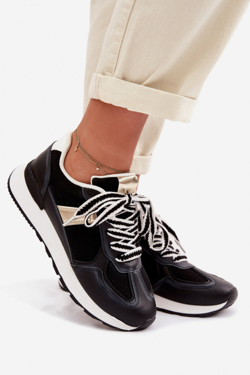 Zapatillas modelo zapatos. Femenino de cuero ecológico de color negro Kelira