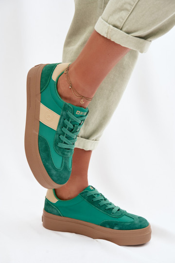 Zapatillas deportivas de ante de mujer Big Star TT274163 color verde