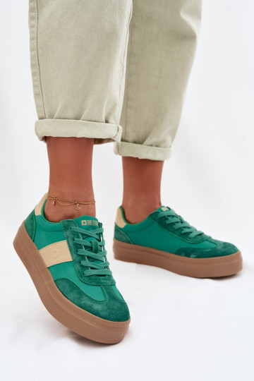 Zapatillas deportivas de ante de mujer Big Star TT274163 color verde 2