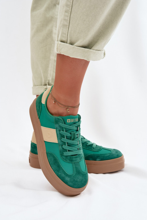 de gamuza Zapatillas modelo zapatos. Femenino Big Star TT274163 color verde