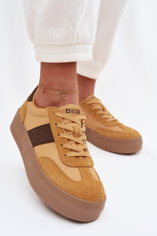 de gamuza Zapatillas modelo zapatos. Femenino Big Star TT274166 color amarillo