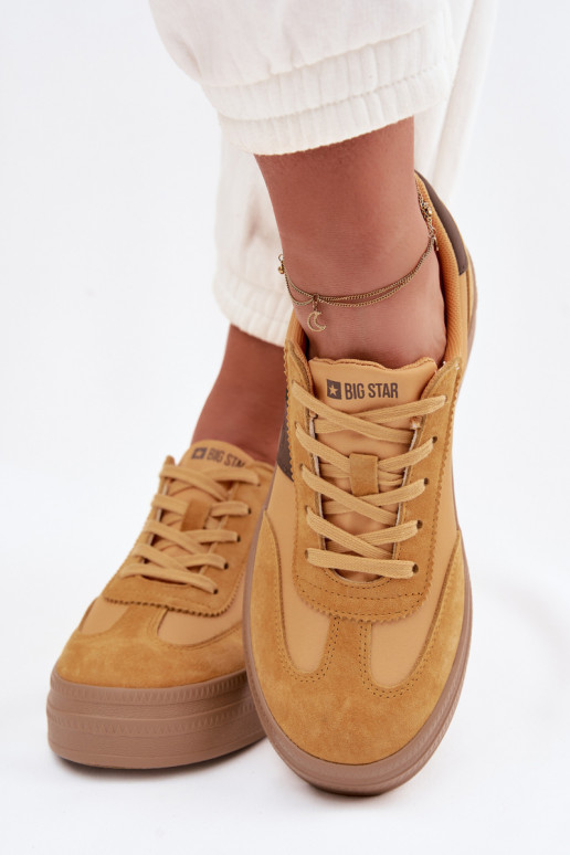 de gamuza Zapatillas modelo zapatos. Femenino Big Star TT274166 color amarillo