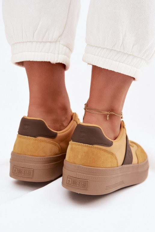 de gamuza Zapatillas modelo zapatos. Femenino Big Star TT274166 color amarillo