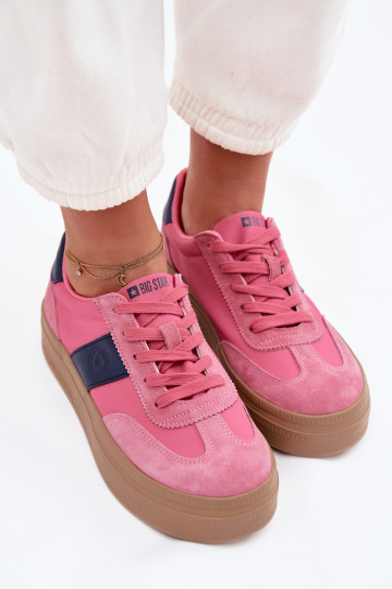 Zapatillas deportivas de ante de mujer Big Star TT274164 color rosa
