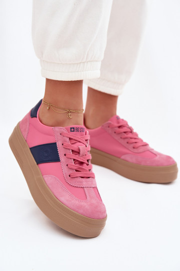 Zapatillas deportivas de ante de mujer Big Star TT274164 color rosa 2