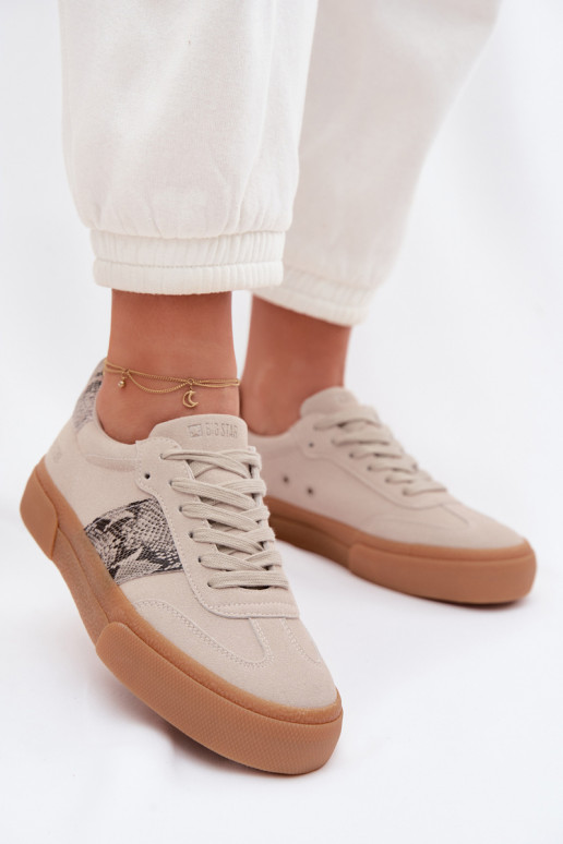 Zapatillas modelo zapatos. Femenino Ze ENstaAkami piel de serpiente Big Star TT274299 color gris