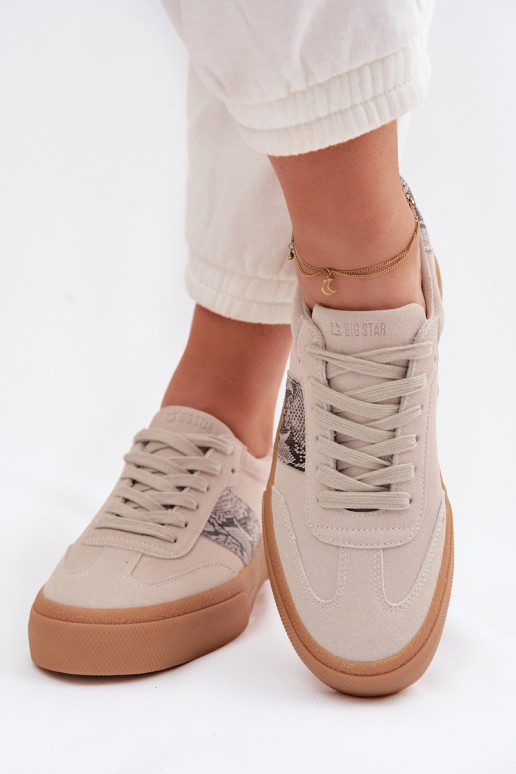 Zapatillas modelo zapatos. Femenino Ze ENstaAkami piel de serpiente Big Star TT274299 color gris