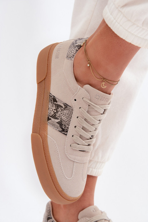 Zapatillas modelo zapatos. Femenino Ze ENstaAkami piel de serpiente Big Star TT274299 color gris