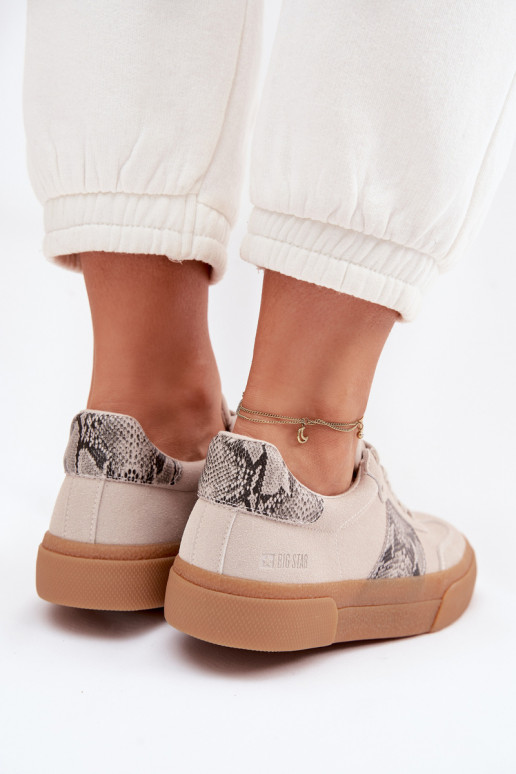 Zapatillas modelo zapatos. Femenino Ze ENstaAkami piel de serpiente Big Star TT274299 color gris