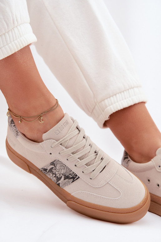 Zapatillas modelo zapatos. Femenino Ze ENstaAkami piel de serpiente Big Star TT274299 color gris