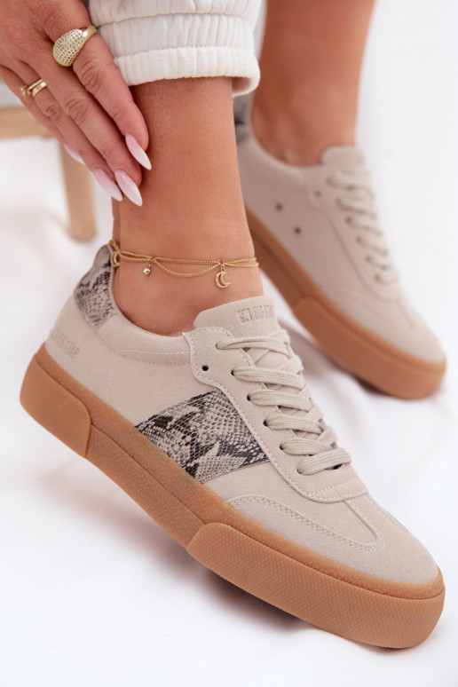 Zapatillas modelo zapatos. Femenino Ze ENstaAkami piel de serpiente Big Star TT274299 color gris