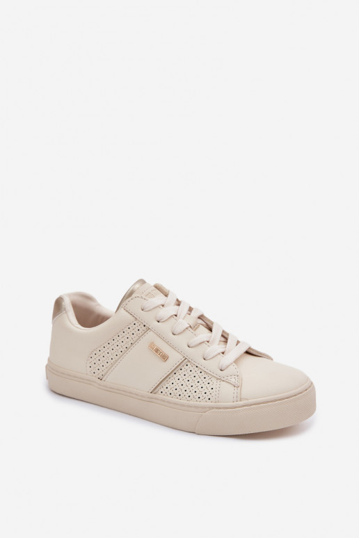 Zapatillas modelo zapatos. Femenino con elementos calados Big Star TT274292 beige