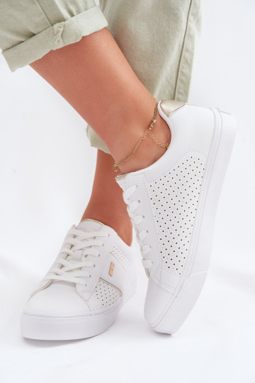 Zapatos deportivos para mujer con elementos de encaje Big Star TT274291 color blanco 2