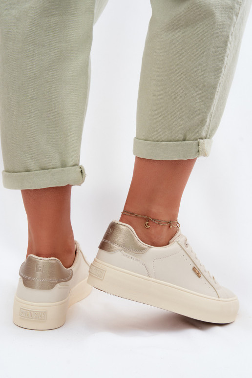 Zapatillas modelo zapatos. con una plataforma Big Star TT274806 beige