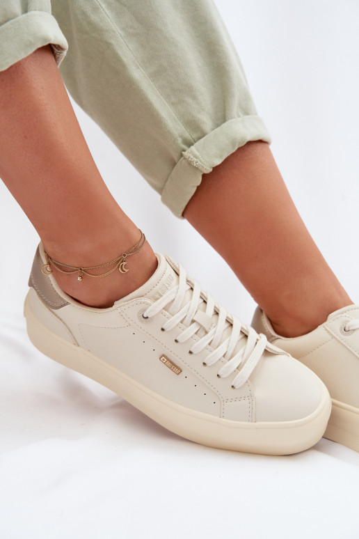 Zapatillas modelo zapatos. con una plataforma Big Star TT274806 beige