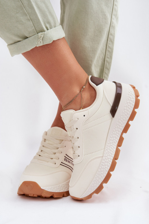 Zapatillas modelo zapatos. Femenino con una plataforma Big Star TT274881 Hi-Poly System beige