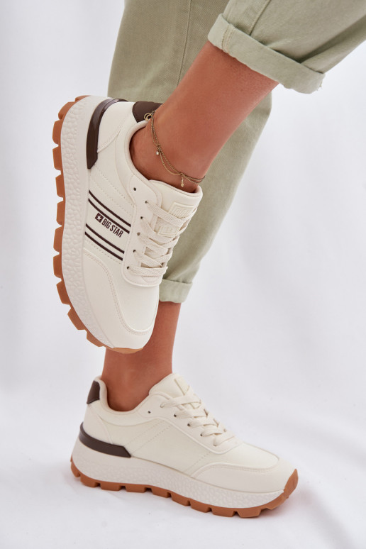 Zapatillas modelo zapatos. Femenino con una plataforma Big Star TT274881 Hi-Poly System beige