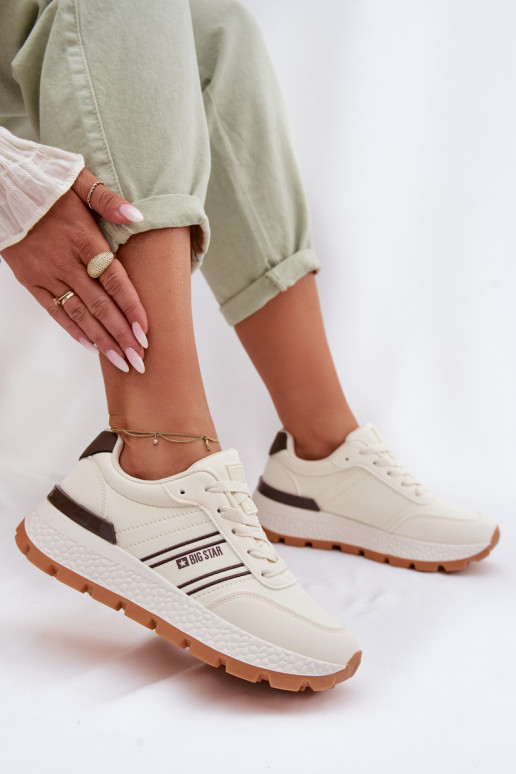 Zapatillas modelo zapatos. Femenino con una plataforma Big Star TT274881 Hi-Poly System beige