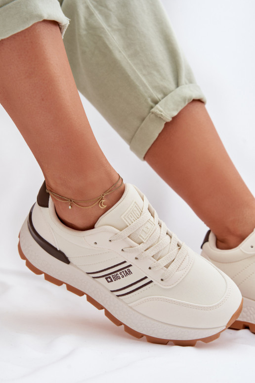 Zapatillas modelo zapatos. Femenino con una plataforma Big Star TT274881 Hi-Poly System beige