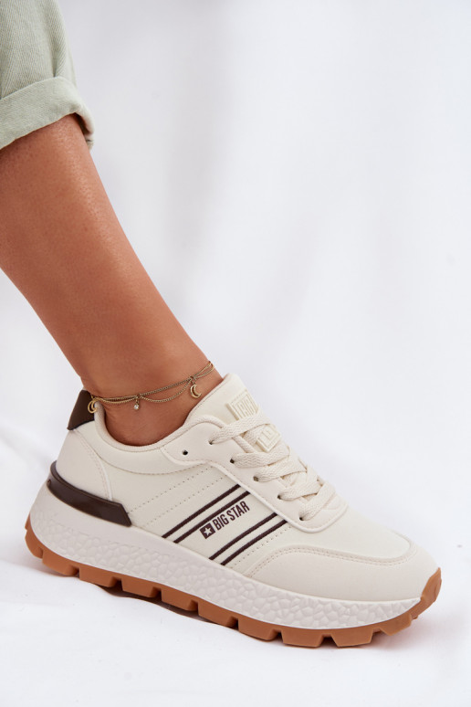 Zapatillas modelo zapatos. Femenino con una plataforma Big Star TT274881 Hi-Poly System beige