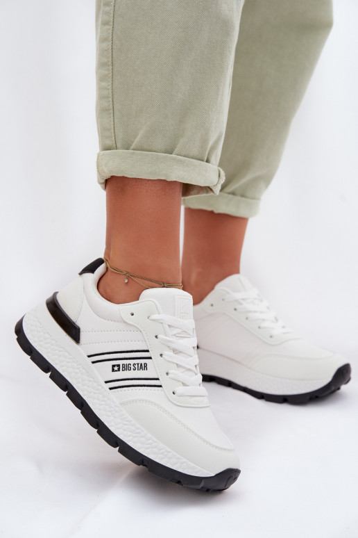 Zapatillas modelo zapatos. Femenino con una plataforma Big Star TT274882 Hi-Poly System el color blanco