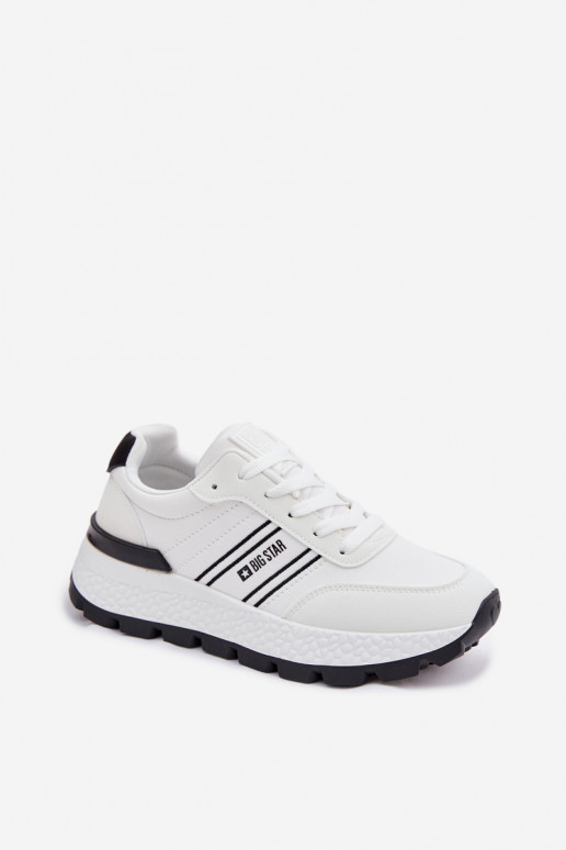 Zapatillas modelo zapatos. Femenino con una plataforma Big Star TT274882 Hi-Poly System el color blanco