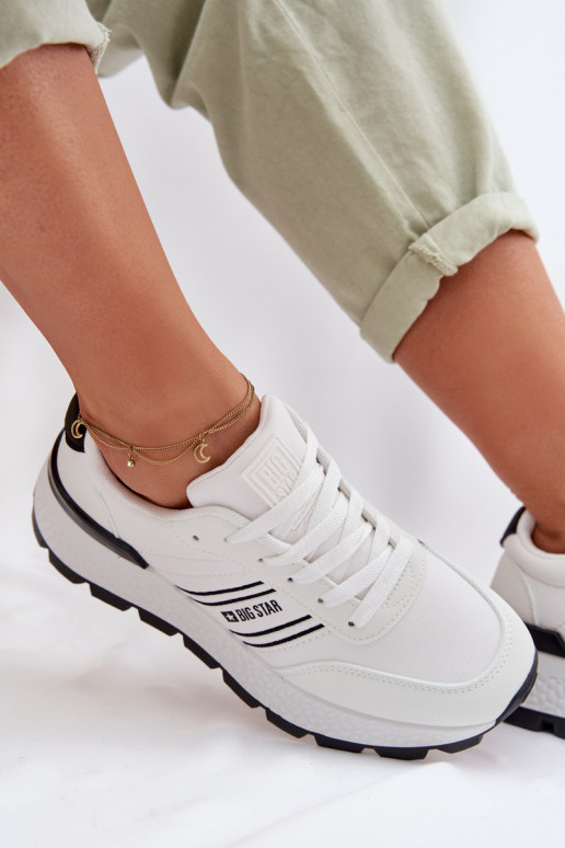 Zapatillas modelo zapatos. Femenino con una plataforma Big Star TT274882 Hi-Poly System el color blanco